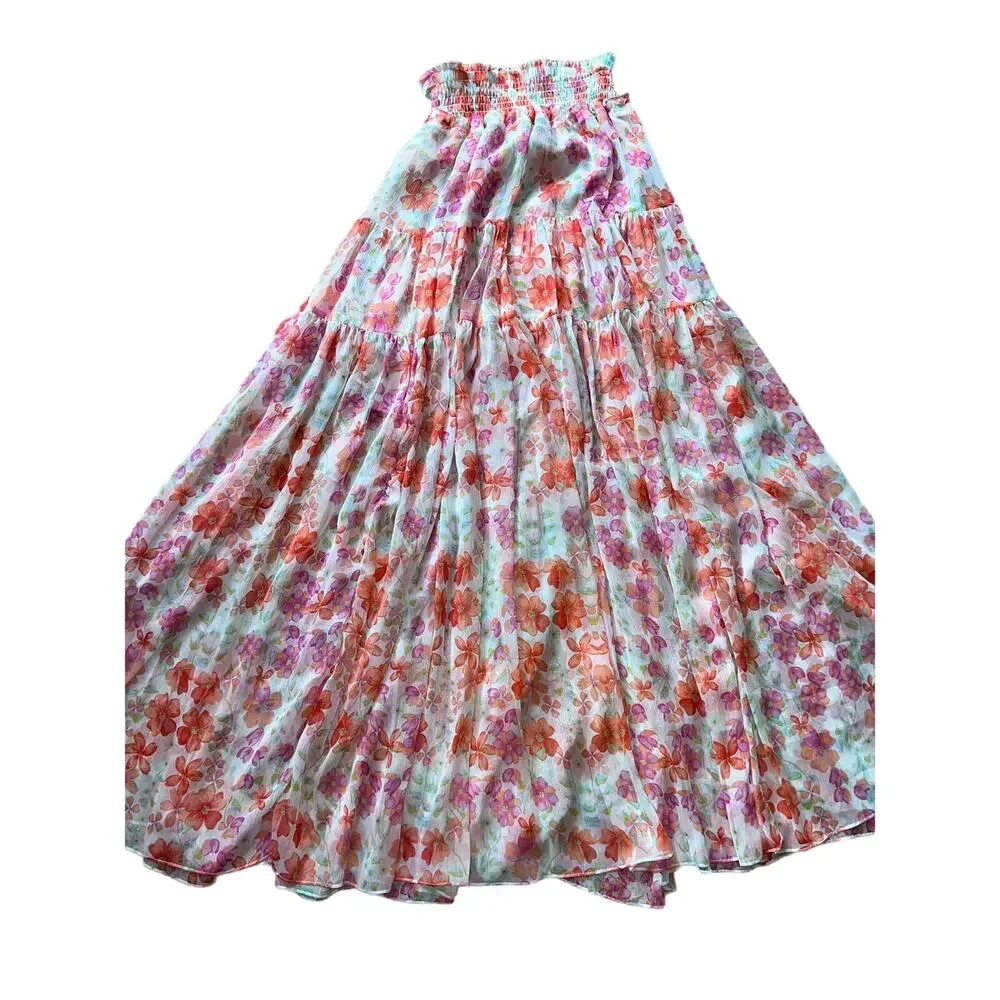 Misa Los Angeles Floral Print Maxi Skirt Size Small